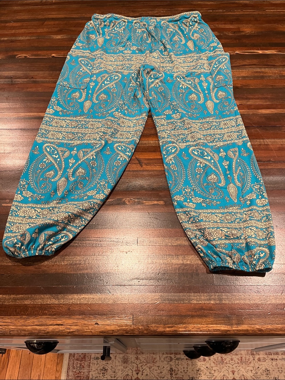 Teal Paisley Pull-On Harem Leggings XL
